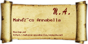 Mahács Annabella névjegykártya